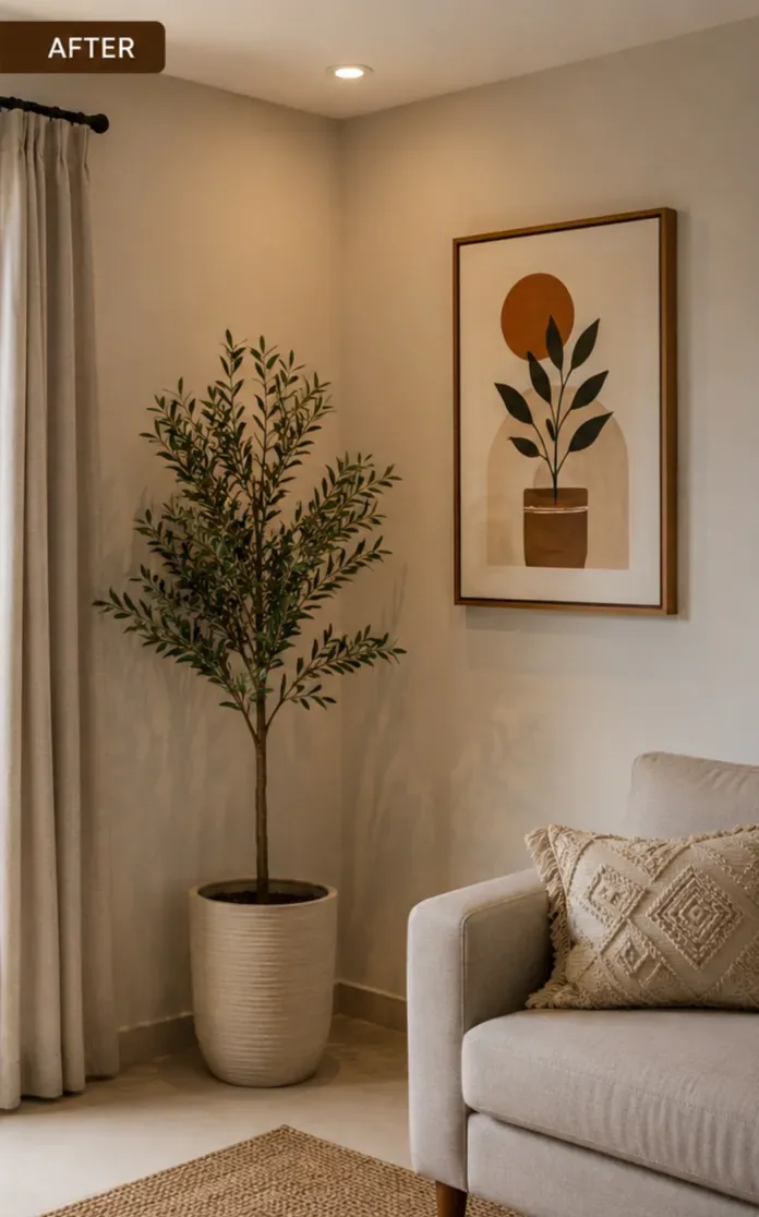 Styled corner with furniture and decor to shop